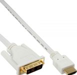 InLine HDMI zu DVI Kabel 0.5m, vergoldete Kontakte, weiß