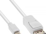 InLine Mini DisplayPort zu DisplayPort Kabel 1.5m, vergoldete Kontakte, weiß