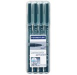 STAEDTLER Lumocolor Folienstift 0,6 mm permanent 4er Etui - schwarz