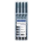 STAEDTLER Lumocolor Folienstifte schwarz permanent - 4 Stück