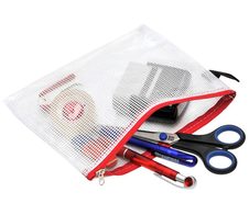 FolderSys Reißverschlussbeutel B6 transparent/rot 0,15 mm