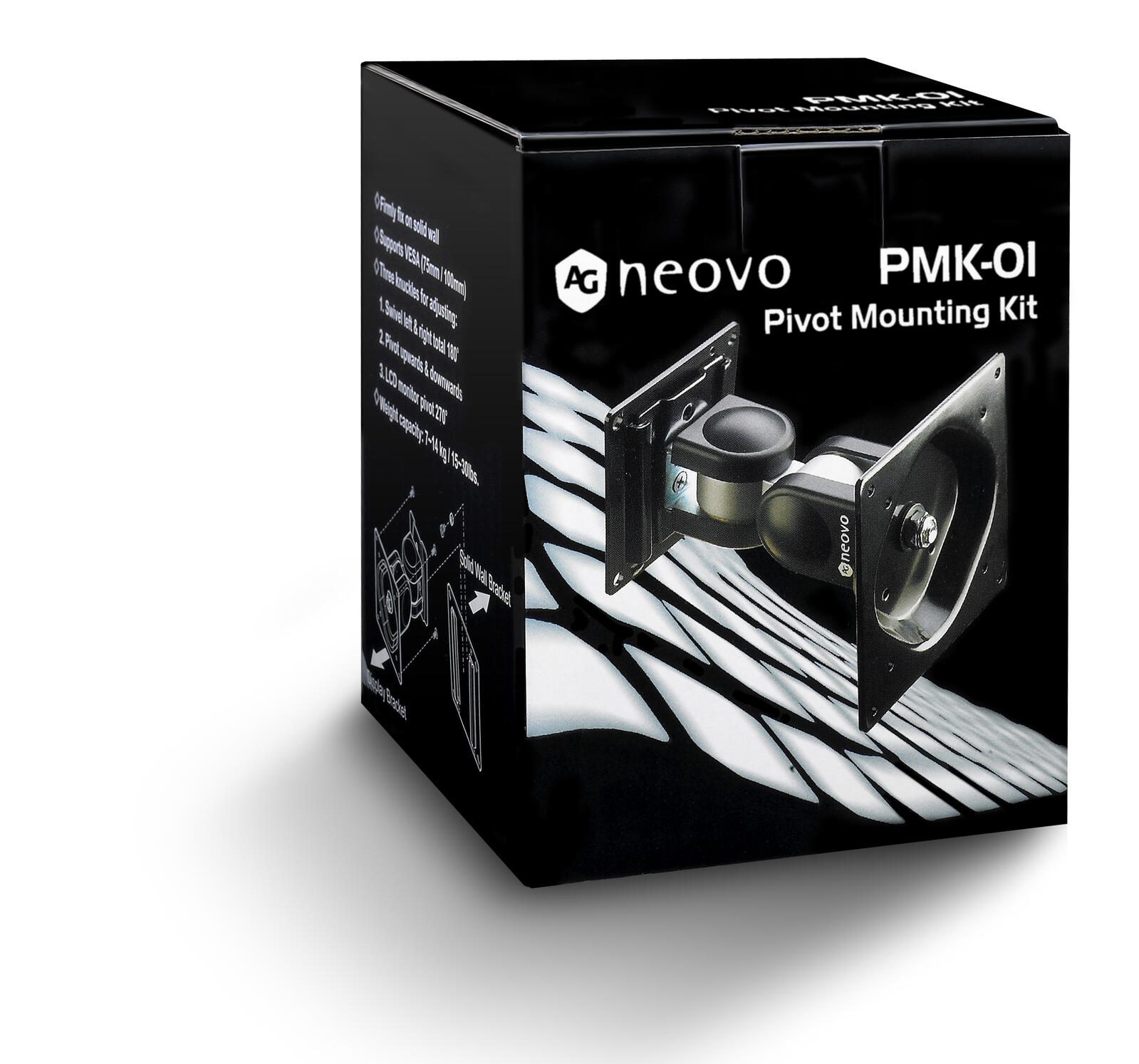AG Neovo PMK-01 Wandhalterung für 15"-32" Displays neigbar, drehbar, schwenkbar, max. 14KG, max. VESA 100x100, schwarz