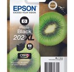 Epson Original 202XL Kiwi Druckerpatrone foto schwarz 800 Seiten 7,9ml (C13T02H14010)
