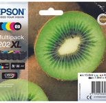 Epson Original 202XL Kiwi Druckerpatrone 5er Multipack schwarz, foto schwarz, cyan, magenta, gelb (C13T02G74010)