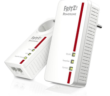 AVM FRITZ Powerline 1260 (früher 1260E) WLAN Set Powerline Adapterkit GigE, HomePlug AV WiFi5 Dual-Band an Wandsteckdose anschließbar