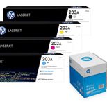 Bundle mit HP Original 203A Toner 4er Multipack + 2.500 Blatt HP Kopierpapier hochweiß