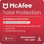 McAfee Total Protection - Abonnement-Lizenz (1 Jahr) - 5 Peripheriegeräte - Download - Win, Mac, Android, iOS - Deutsch