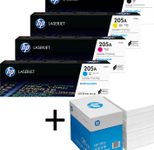 Bundle mit HP Original 205A Toner 4er Multipack + 2.500 Blatt HP Kopierpapier hochweiß