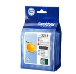 Brother Original LC-3211 Druckerpatronen 4er Multipack BK/C/M/Y mit Diebstahlsicherung (LC3211VALDR)