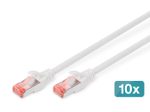 Digitus CAT 6 S-FTP Patchkabel, Cu, LSZH AWG 27/7, Länge 1 m, 10 Stück, Weiß