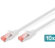 Digitus CAT 6 S-FTP Patchkabel, Cu, LSZH AWG 27/7, Länge 2 m, 10 Stück, Weiß