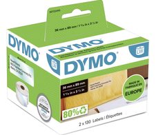 DYMO® Original Etikett für LabelWriter™, Adressen - transparent - Kunststoff, permanent haftend, 1 x 260 Etiketten