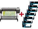 HP DesignJet T1700dr Großformatdrucker Plotter inkusive zusätzlichem HP Tintenset 730