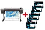 HP DesignJet T1700dr PostScript Großformatdrucker Plotter inkusive zusätzlichem HP Tintenset 730