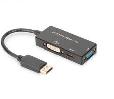 Digitus DisplayPort-Konverterkabel - DisplayPort / HDMI / DVI-D / DB15 0,2m