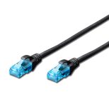 DIGITUS Patch-Kabel RJ-45 (M) zu RJ-45 (M) 0.5 m Kupfer U/UTP Cat 5e schwarz