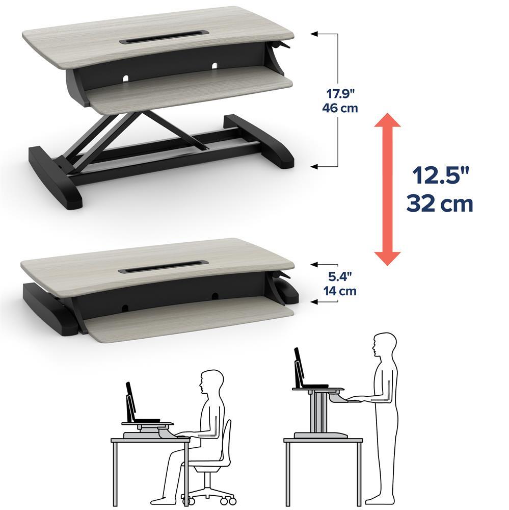 Ergotron WorkFit-Z mini Steh-Sitz Arbeitsplatz mit 31,8 cm Höhenverstellung