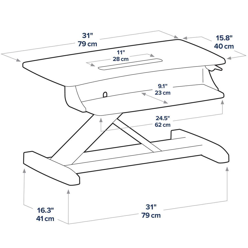 Ergotron WorkFit-Z mini Steh-Sitz Arbeitsplatz mit 31,8 cm Höhenverstellung