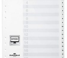 DURABLE Ordnerregister geprägt mit Deckblatt DIN A4 - 20-tlg