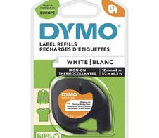 DYMO® Original Schriftband für LetraTag, Aufbügelbar - schwarz auf weiss