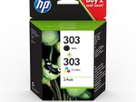 HP Original 303 Druckerpatronen 2er Pack 1x schwarz + 1x farbig (3YM92AE)