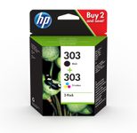 HP Original 303 Druckerpatronen 2er Pack 1x schwarz + 1x farbig (3YM92AE)