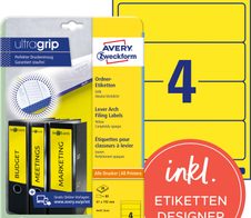 AVERY Zweckform Ordneretiketten 61,0 x 192,0 mm gelb