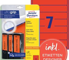 AVERY Zweckform Ordneretiketten 38,0 x 192,0 mm rot