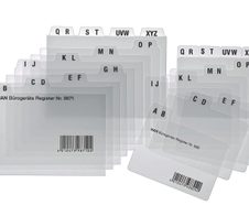 HAN Karteikartenregister A-Z transparent für DIN-A8-Karteikästen