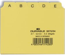 DURABLE Karteikartenregister A-Z gelb für DIN-A7-Karteikästen