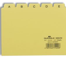 DURABLE Karteikartenregister A-Z gelb für DIN-A6-Karteikästen