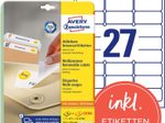 AVERY Zweckform Etiketten L4737REV-25 weiß 63,5 x 29,6 mm