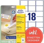 AVERY Zweckform Etiketten L6025REV-25 weiß 63,5 x 46,6 mm