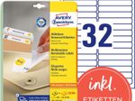 AVERY Zweckform Etiketten L6031REV-25 weiß 96,0 x 16,9 mm