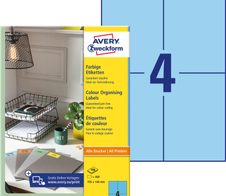 AVERY Zweckform Etiketten 3457 blau 105,0 x 148,0 mm