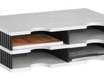 styro Styrodoc Sortierstation DIN C4 4 -Fach grau/schwarz