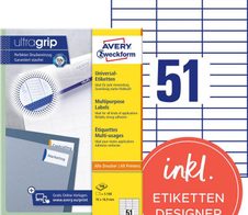 AVERY Zweckform Etiketten 3420 weiß 70,0 x 16,9 mm