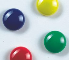 Zeller Magnete Ø 2,0 x 0,9 je 3x rot, blau, gelb, grün