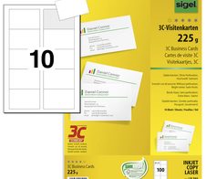 SIGEL Visitenkarten 225 g/m² satiniert hochweiß