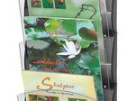 PAPERFLOW Integral Wandprospekthalter DIN A4 4-Fach  silber, transparent
