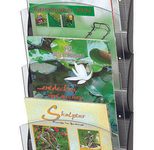 PAPERFLOW Integral Wandprospekthalter DIN A4 4-Fach  silber, transparent