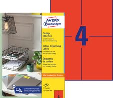 AVERY Zweckform Etiketten 3456 rot 105,0 x 148,0 mm