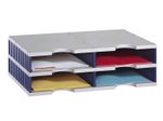 styro Styrodoc Sortierstation DIN C4 4 -Fach grau/blau