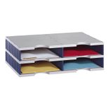 styro Styrodoc Sortierstation DIN C4 4 -Fach grau/blau