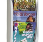 PAPERFLOW Kompakt Wandprospekthalter DIN A4 hoch 4-Fach  grau