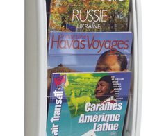 PAPERFLOW Kompakt Wandprospekthalter DIN A4 hoch 4-Fach  grau