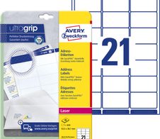 AVERY Zweckform Adressetiketten L7160-40 weiß 63,5 x 38,1 mm