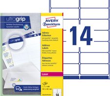 AVERY Zweckform Adressetiketten L7163-100 weiß 99,1 x 38,1 mm