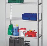SCHULTE Lagerregale Steckregal Profiline Verzinkt 100,0 x 40,0 x 190,0 cm Silber