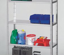 SCHULTE Lagerregale Steckregal Profiline Verzinkt 100,0 x 40,0 x 190,0 cm Silber